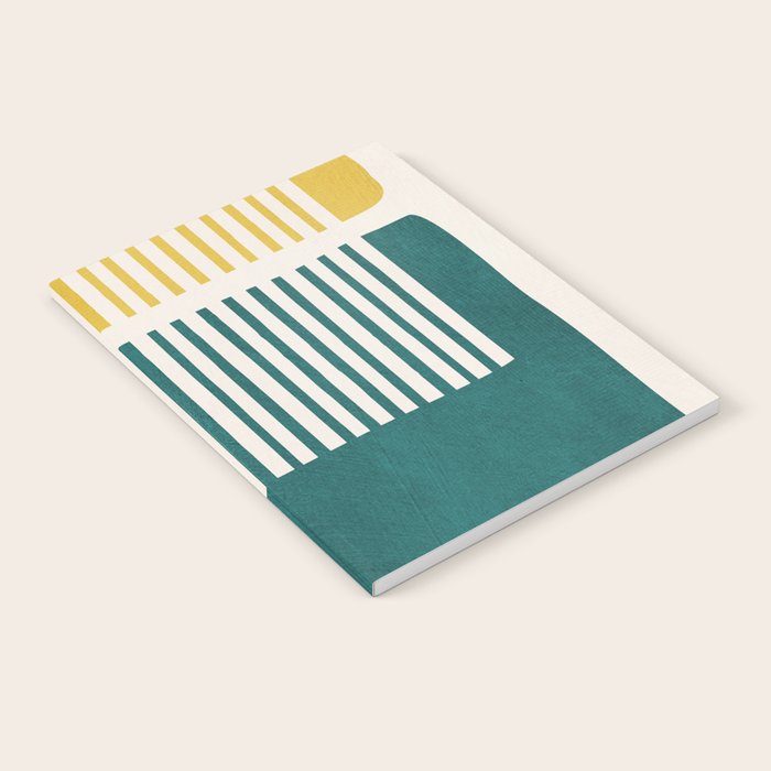 Teal Mustard MCM Bold Abstract Notebook Gallery Image 1