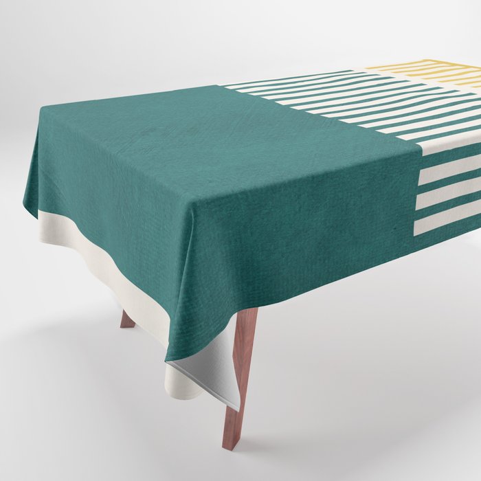 Teal Mustard MCM Bold Abstract Tablecloth