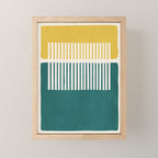 Teal Mustard MCM Bold Abstract Mini Art Print Gallery Image 1