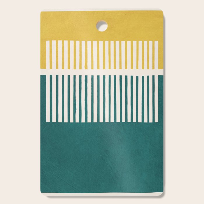 Teal Mustard MCM Bold Abstract Cutting Board Gallery Image 1