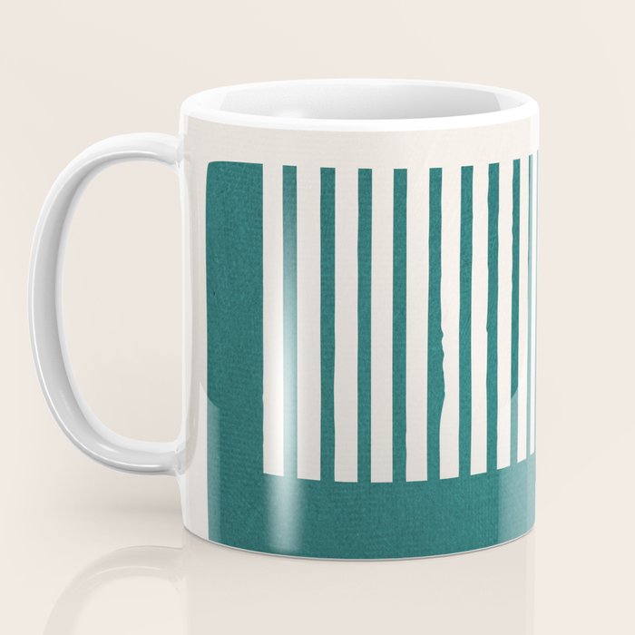 Teal Mustard MCM Bold Abstract Coffee Mug Gallery Image 3