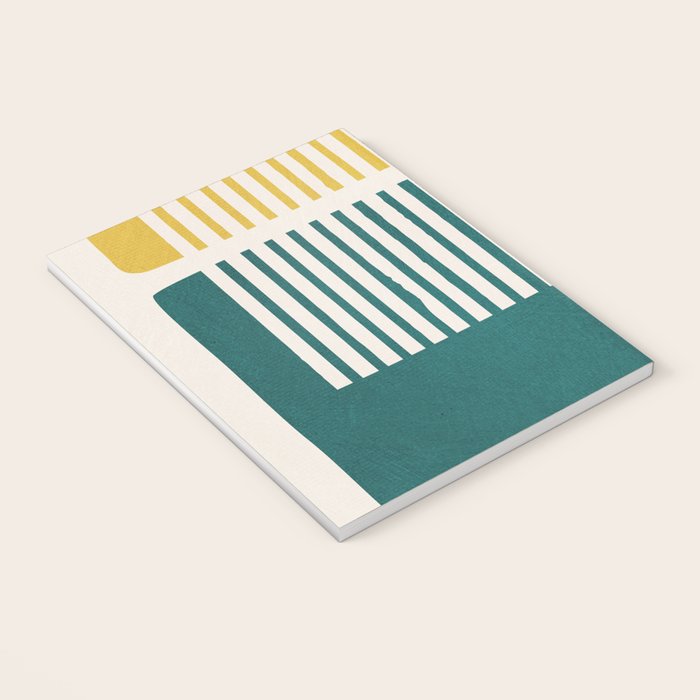 Teal Mustard MCM Bold Abstract Notebook Gallery Image 3