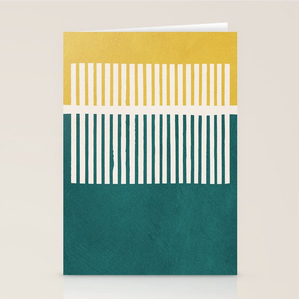 Teal Mustard MCM Bold Abstract Stationery Card Gallery Image 1