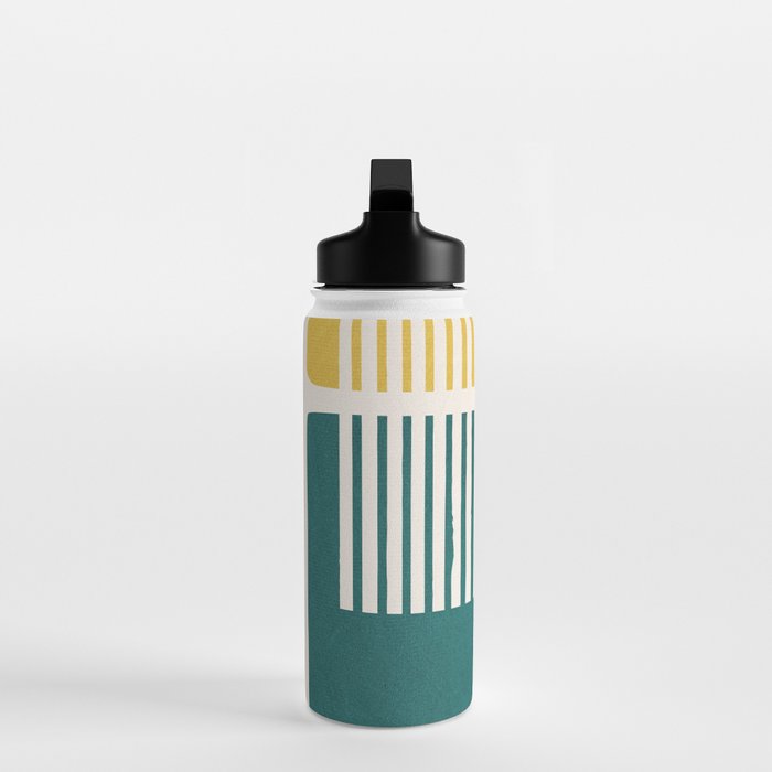 Teal Mustard MCM Bold Abstract Water Bottle Gallery Image 3