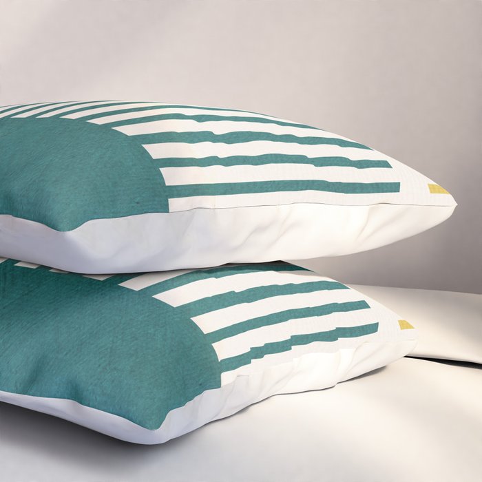 Teal Mustard MCM Bold Abstract Pillow Sham Gallery Image 3