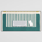 Teal Mustard MCM Bold Abstract Desk Mat Gallery Image 1