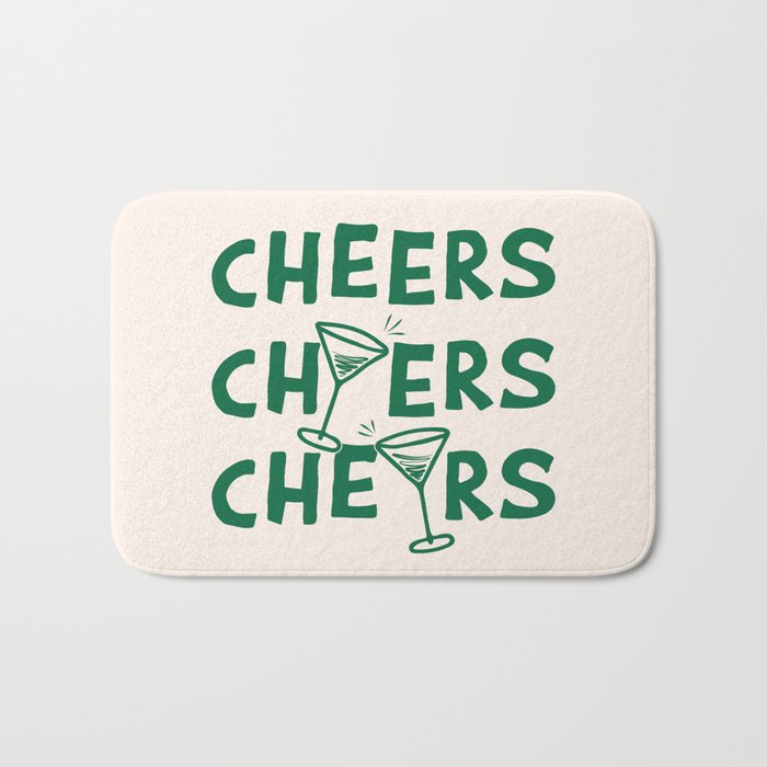Cheers. Cocktails and Drinks in Green And Linen White Bath Mat Gallery Image 1