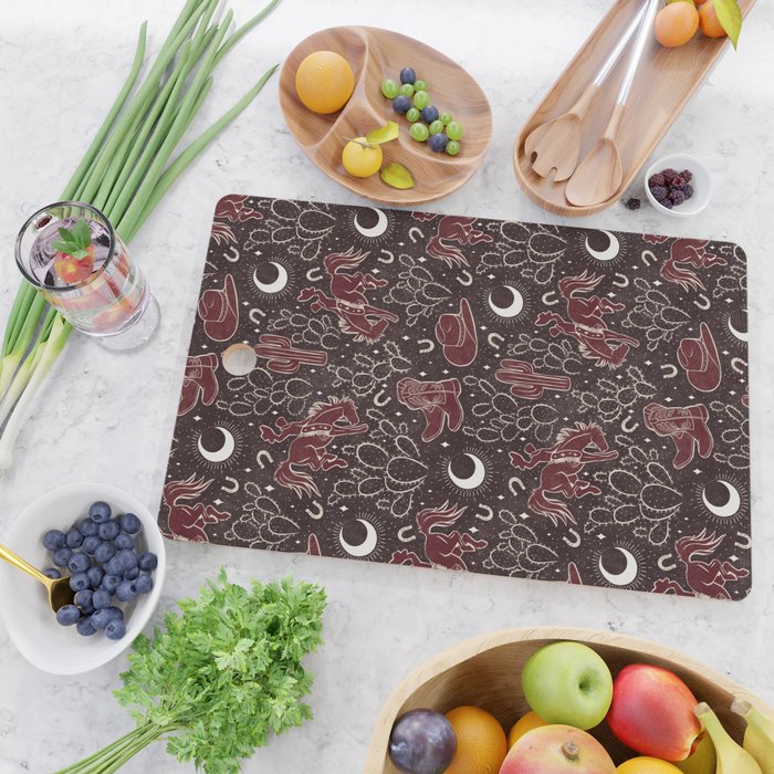 Cowboys and Cacti - manzanita brown Cutting Board Gallery Image 2