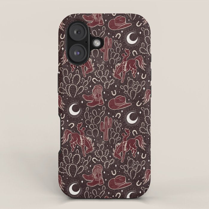 Cowboys and Cacti - manzanita brown iPhone Case Gallery Image 1