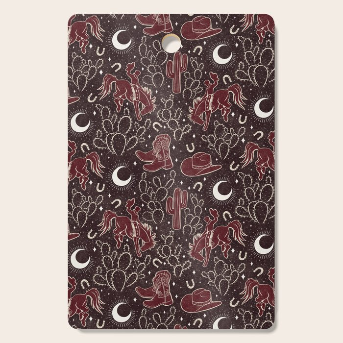 Cowboys and Cacti - manzanita brown Cutting Board Gallery Image 1