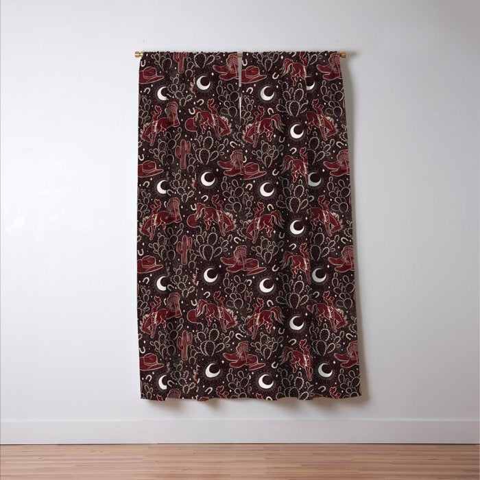 Cowboys and Cacti - manzanita brown Window Curtain Gallery Image 3