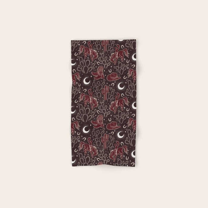 Cowboys and Cacti - manzanita brown Bath Towel Gallery Image 1