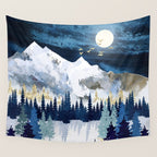 Moonlit Snow Wall Tapestry Gallery Image 4