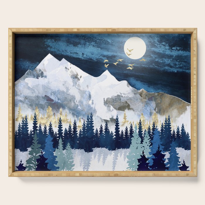 Moonlit Snow Serving Tray Gallery Image 1