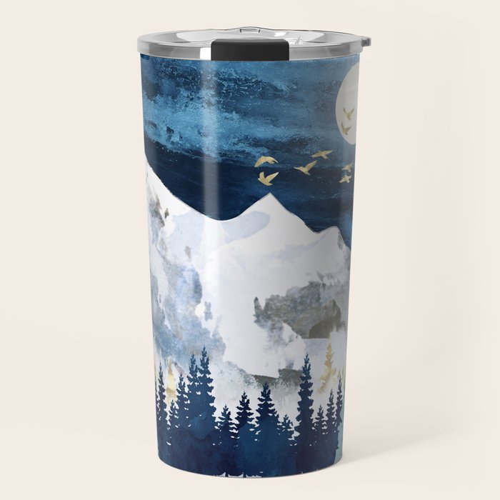 Moonlit Snow Travel Mug Gallery Image 1