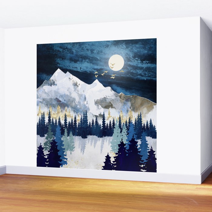 Moonlit Snow Wall Mural Gallery Image 2