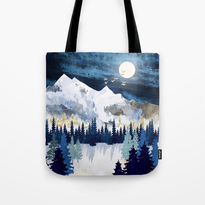 Moonlit Snow Tote Bag Gallery Image 1