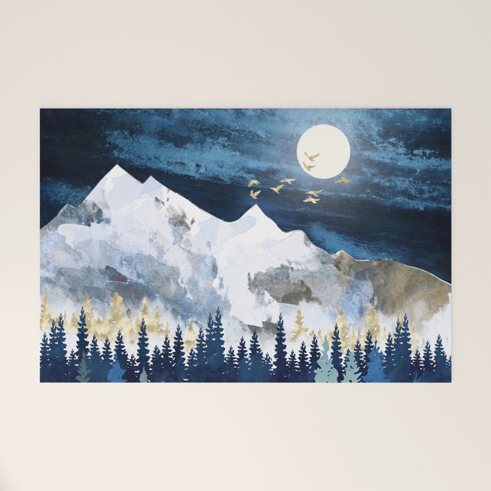 Moonlit Snow Welcome Mat Gallery Image 1