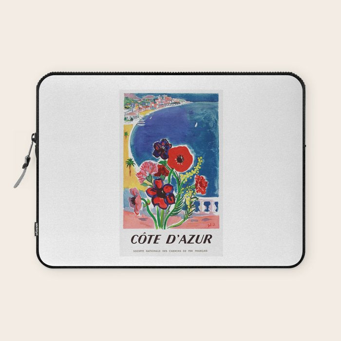 1947 FRANCE Cote d'Azur Travel Poster Laptop Sleeve Gallery Image 1