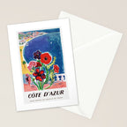1947 FRANCE Cote d'Azur Travel Poster Stationery Card Gallery Image 2