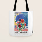1947 FRANCE Cote d'Azur Travel Poster Tote Bag Gallery Image 1