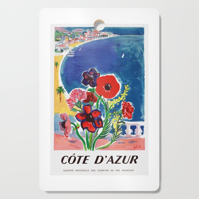 1947 FRANCE Cote d'Azur Travel Poster Cutting Board Gallery Image 1