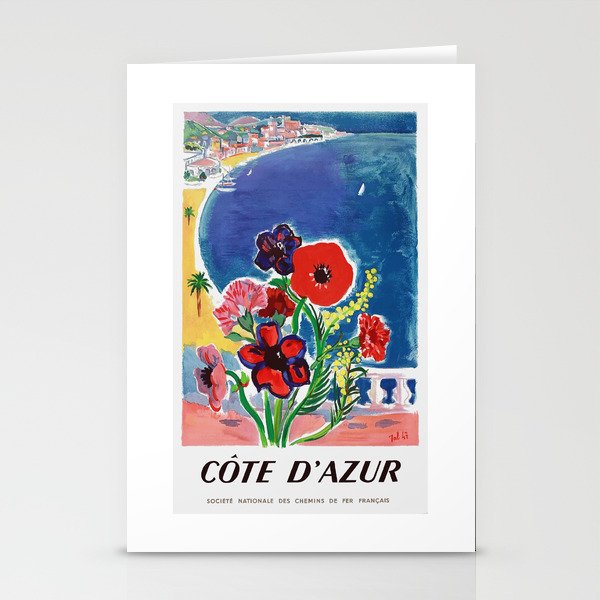 1947 FRANCE Cote d'Azur Travel Poster Stationery Card Gallery Image 2