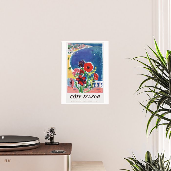 1947 FRANCE Cote d'Azur Travel Poster Poster Gallery Image 2