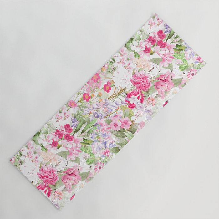 Vintage & Shabby Chic - Pastel Spring Flower Medow Yoga Mat Gallery Image 1