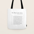 The Man in the Arena by Theodore Roosevelt Tote Bag Gallery Image 1