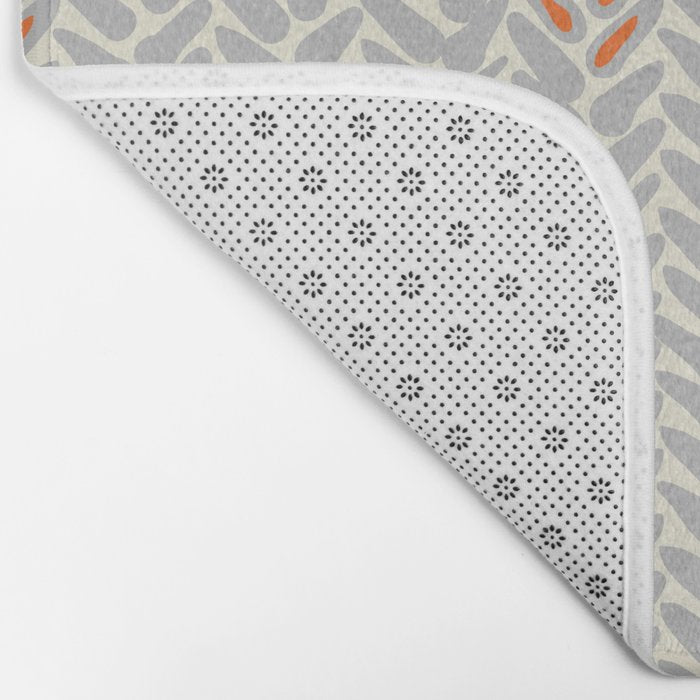 Orange and Grey Wheat Pattern Bath Mat Gallery Image 2