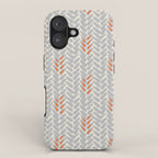 Orange and Grey Wheat Pattern iPhone Case Gallery Image 1