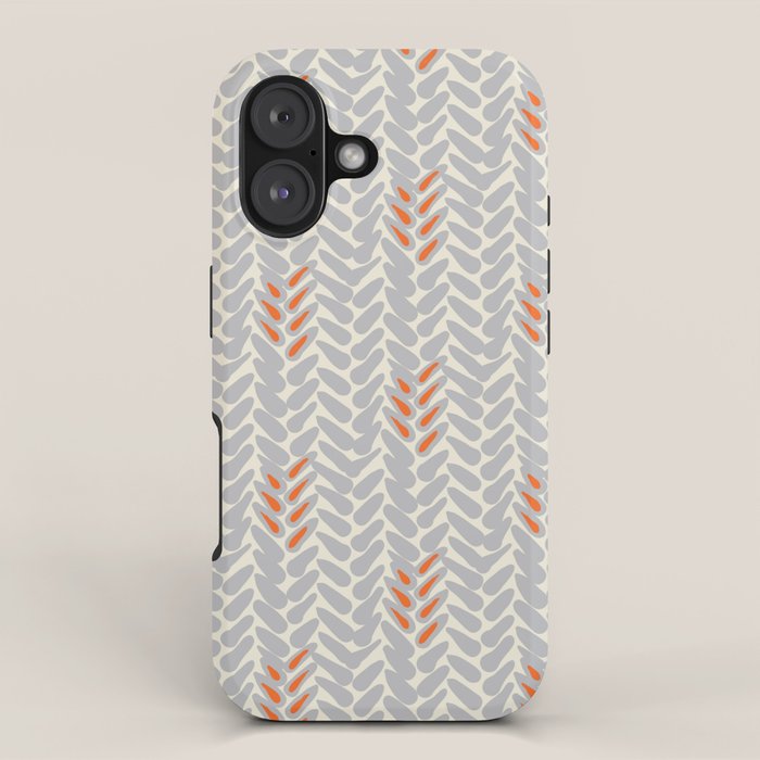 Orange and Grey Wheat Pattern iPhone Case Gallery Image 1