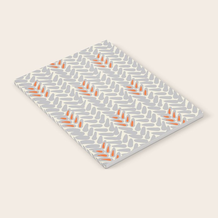 Orange and Grey Wheat Pattern Notebook Gallery Image 1