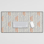 Orange and Grey Wheat Pattern Desk Mat Gallery Image 1