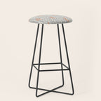 Orange and Grey Wheat Pattern Stool Gallery Image 1