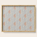 Orange and Grey Wheat Pattern Serving Tray Gallery Image 1