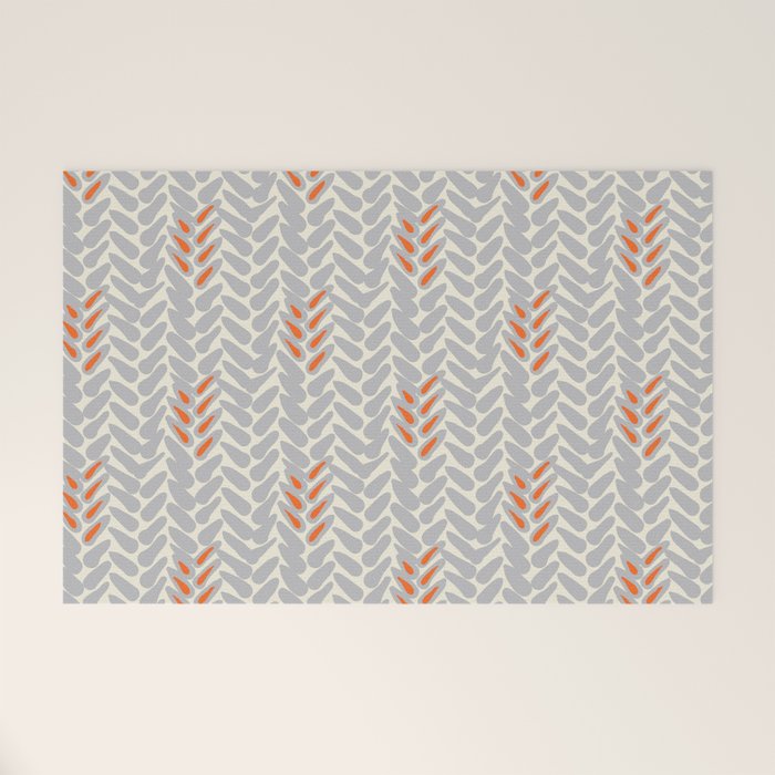 Orange and Grey Wheat Pattern Welcome Mat Gallery Image 1
