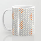 Orange and Grey Wheat Pattern Coffee Mug Gallery Image 3