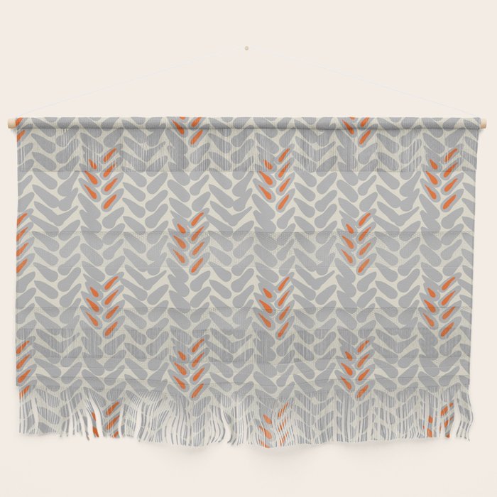 Orange and Grey Wheat Pattern Wall Hanging Gallery Image 2