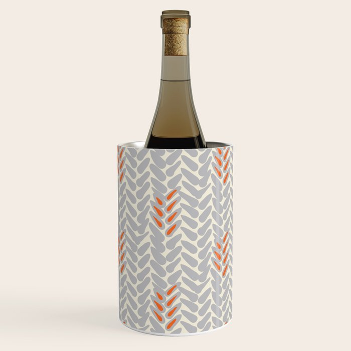 Orange and Grey Wheat Pattern Wine Chiller Gallery Image 3