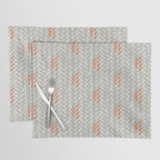 Orange and Grey Wheat Pattern Placemat Gallery Image 1