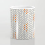 Orange and Grey Wheat Pattern Coffee Mug Gallery Image 4