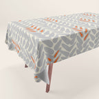 Orange and Grey Wheat Pattern Tablecloth Gallery Image 1