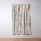 Orange and Grey Wheat Pattern Window Curtain Gallery Image 3