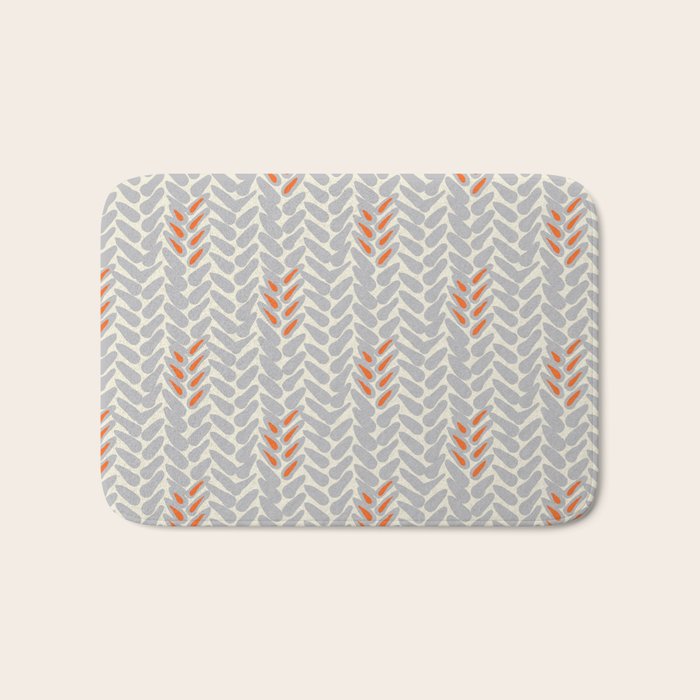 Orange and Grey Wheat Pattern Bath Mat Gallery Image 1