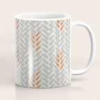 Orange and Grey Wheat Pattern Coffee Mug Gallery Image 1