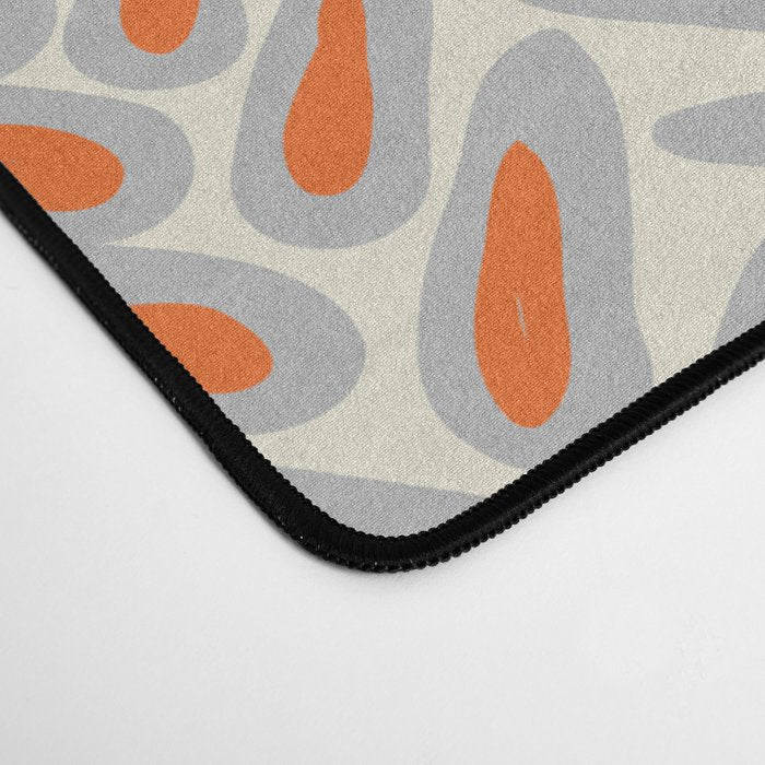 Orange and Grey Wheat Pattern Desk Mat Gallery Image 4