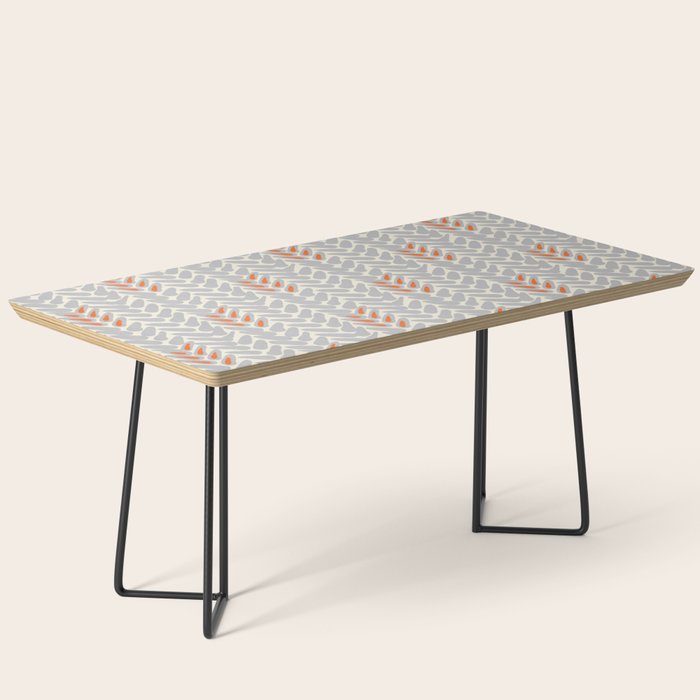 Orange and Grey Wheat Pattern Coffee Table Gallery Image 1
