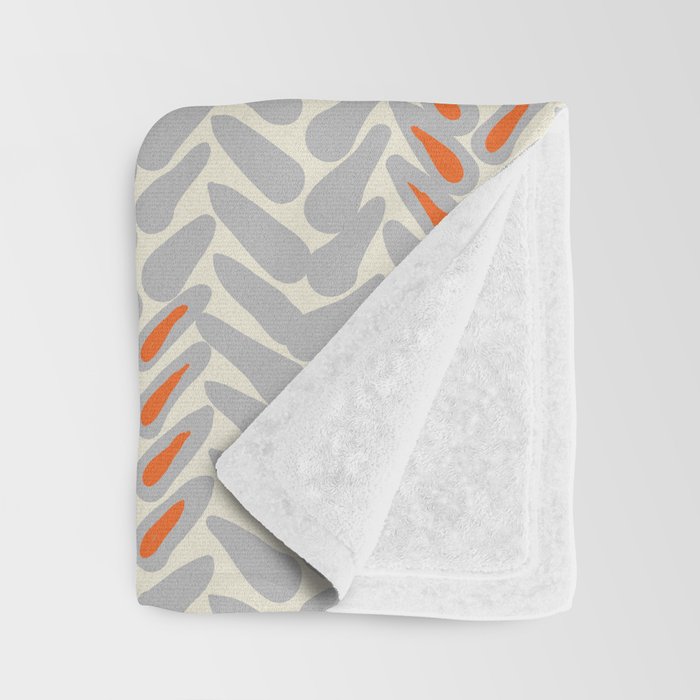 Orange and Grey Wheat Pattern Throw Blanket Gallery Image 3